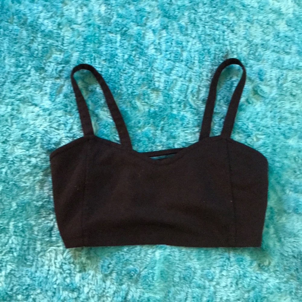 Black caged back crop top from brandy Melville